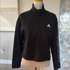 NWT Adidas Black Quarter-Zip Sweatshirt